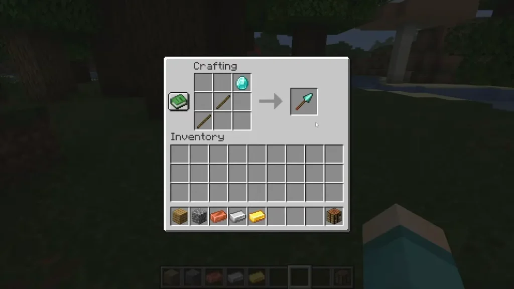 how to craft a spear in minecraft movie addon