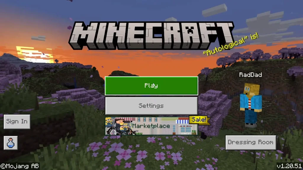Minecraft PE Starting Interface